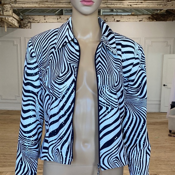 Vintage 1990's "Joseph Ribkoff" Zebra Print Blazer - Picture 3 of 11